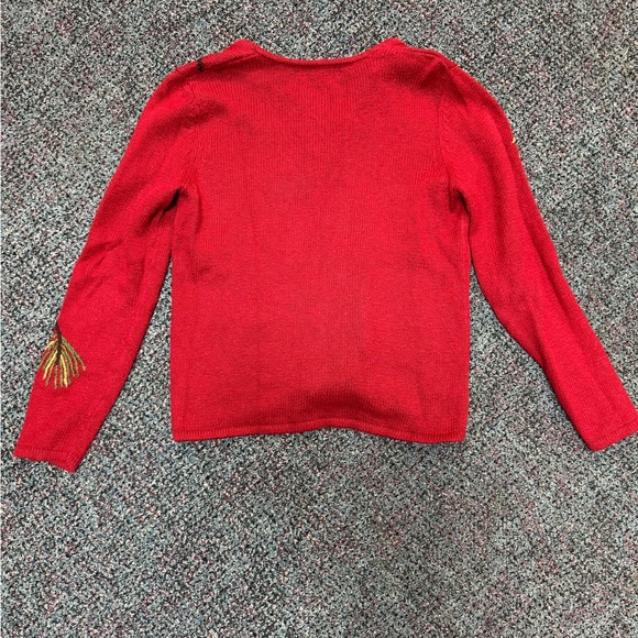 Vintage Timberlea Red Embroidered Bird Foliage Full Zip Sweater Size Small - Picture 7 of 8
